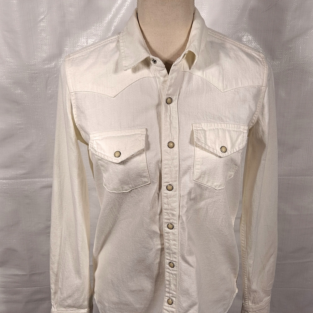 Lucky Brand White Western Snap Button Down Shirt - Picture 3 of 11